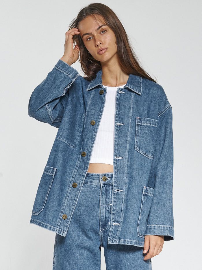 Hard Yakka x Thrills Workshop Jacket - Vintage Rinse Blue sold by Thrills product image thumbnail 7