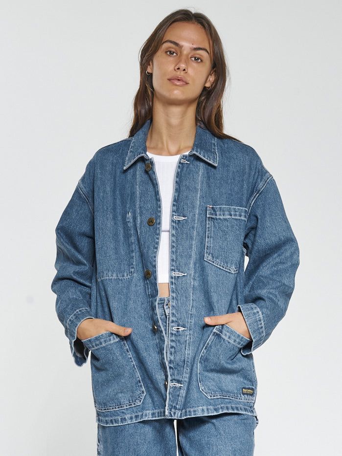 Hard Yakka x Thrills Workshop Jacket - Vintage Rinse Blue sold by Thrills