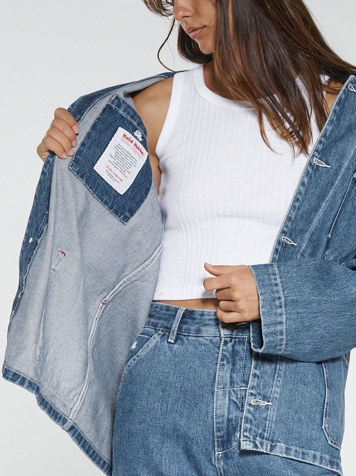 Hard Yakka x Thrills Workshop Jacket - Vintage Rinse Blue sold by Thrills product image thumbnail 6