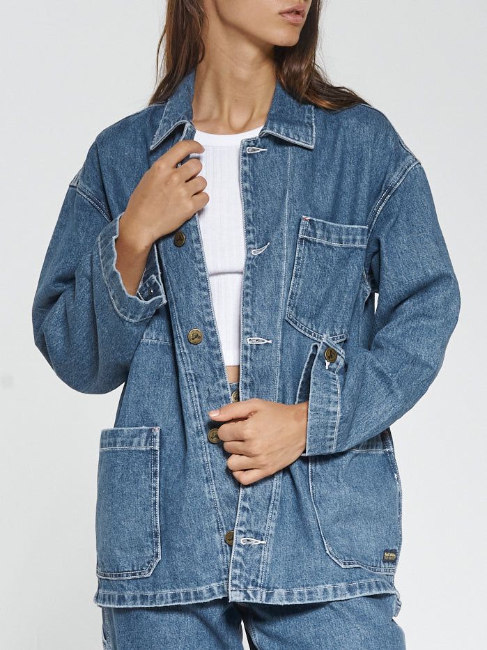 Hard Yakka x Thrills Workshop Jacket - Vintage Rinse Blue sold by Thrills product image thumbnail 4