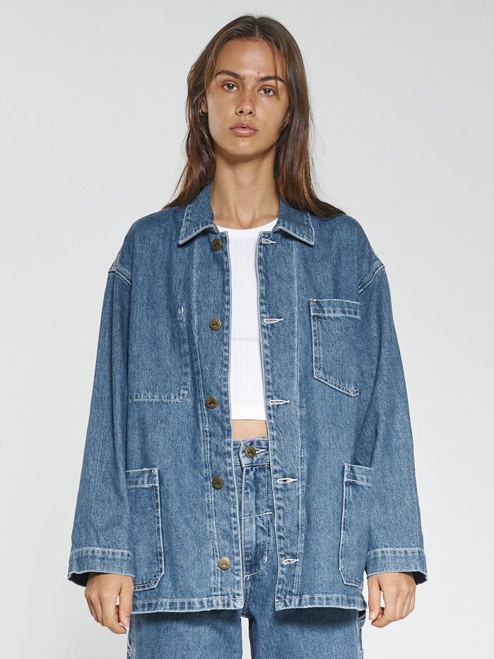 Hard Yakka x Thrills Workshop Jacket - Vintage Rinse Blue sold by Thrills product image thumbnail 5