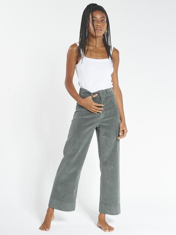 Belle Cord Pant - Lume Green sold by Thrills