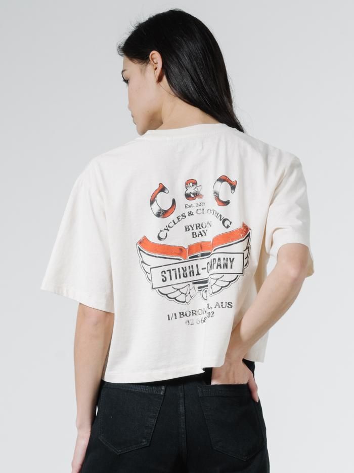 C&C Wings Merch Fit Crop Tee - Heritage White sold by Thrills product image thumbnail 2