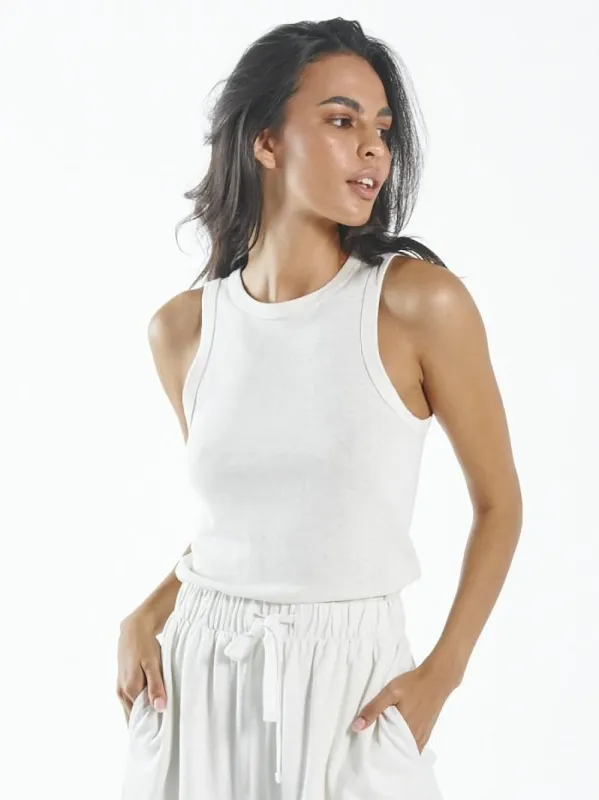 Hemp Racer Front Tank - Dirty White sold by Thrills