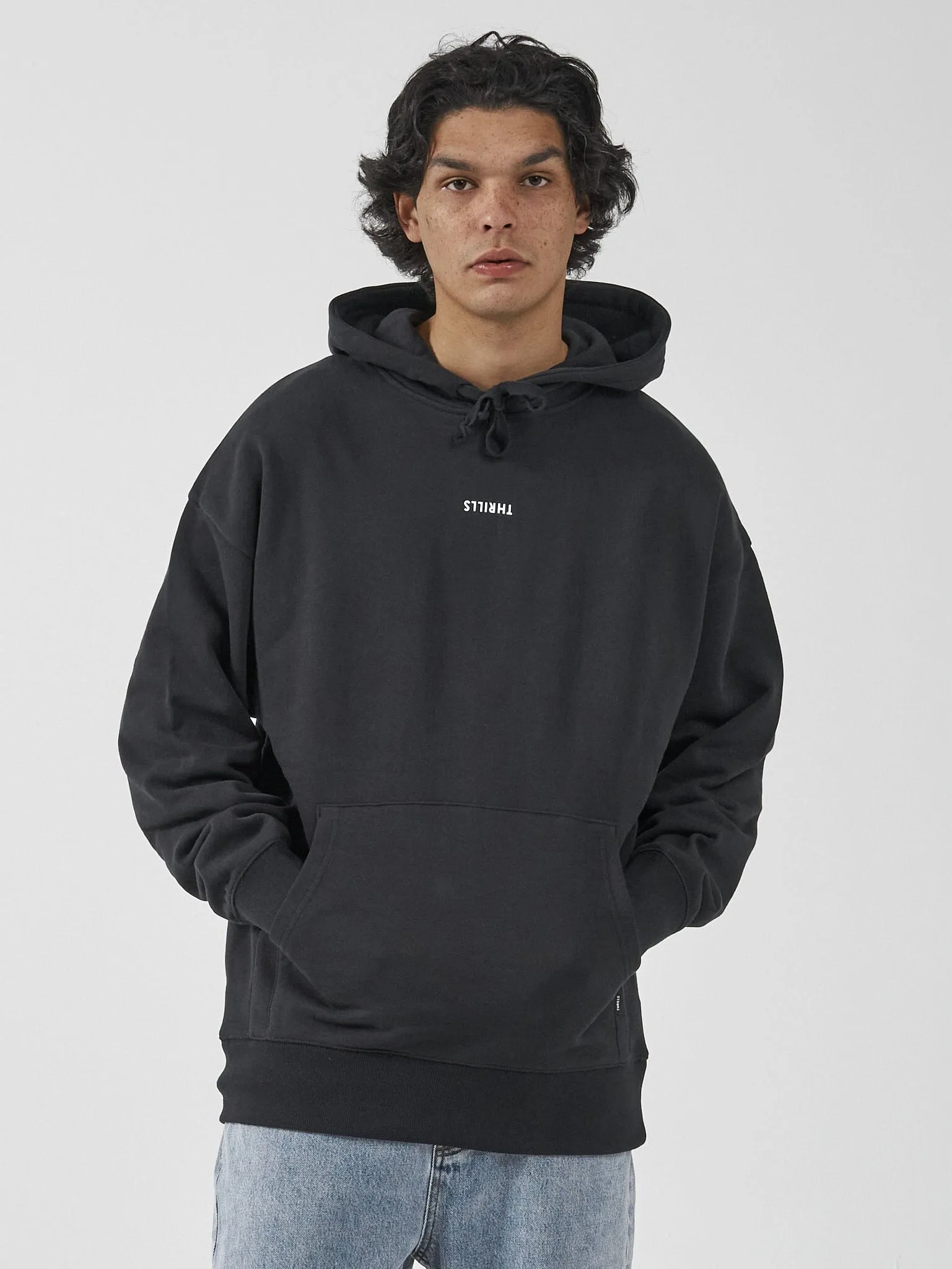 Minimal Thrills Slouch Pull On Hood - Washed Black sold by Thrills