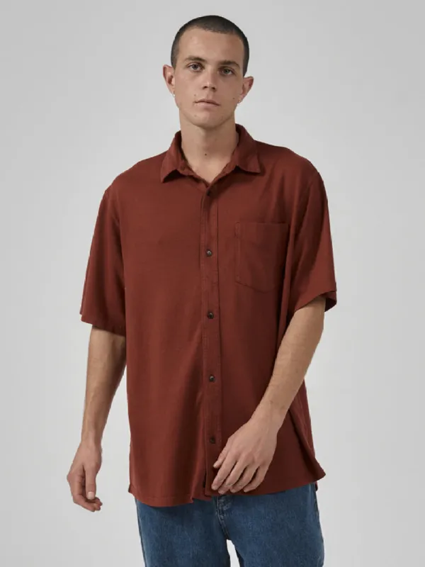 Hemp Thrills Oversized Short Sleeve Shirt - Burnt Henna sold by Thrills