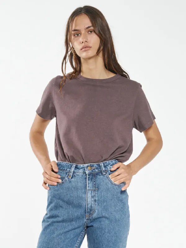 Hemp Lightweight Relax Fit Tee - Plum sold by Thrills
