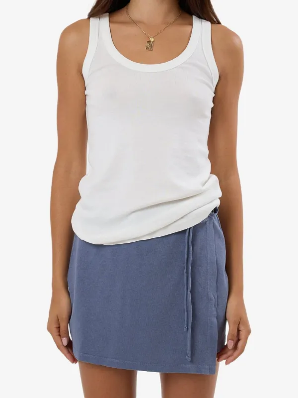 Hemp Wrap Mini Skirt - Folkstone Grey sold by Thrills