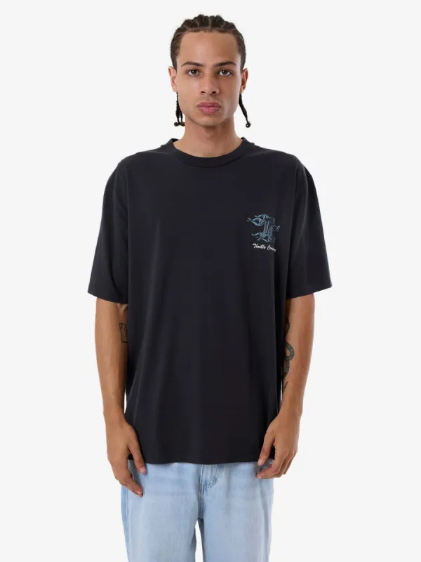 Heat Oversize Fit Tee - Washed Black made by Thrills