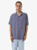 Hemp Minimal Thrills Contrast Stitch Bowling Shirt - Folkstone Grey sold by Thrills