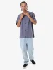 Hemp Minimal Thrills Contrast Stitch Bowling Shirt - Folkstone Grey sold by Thrills