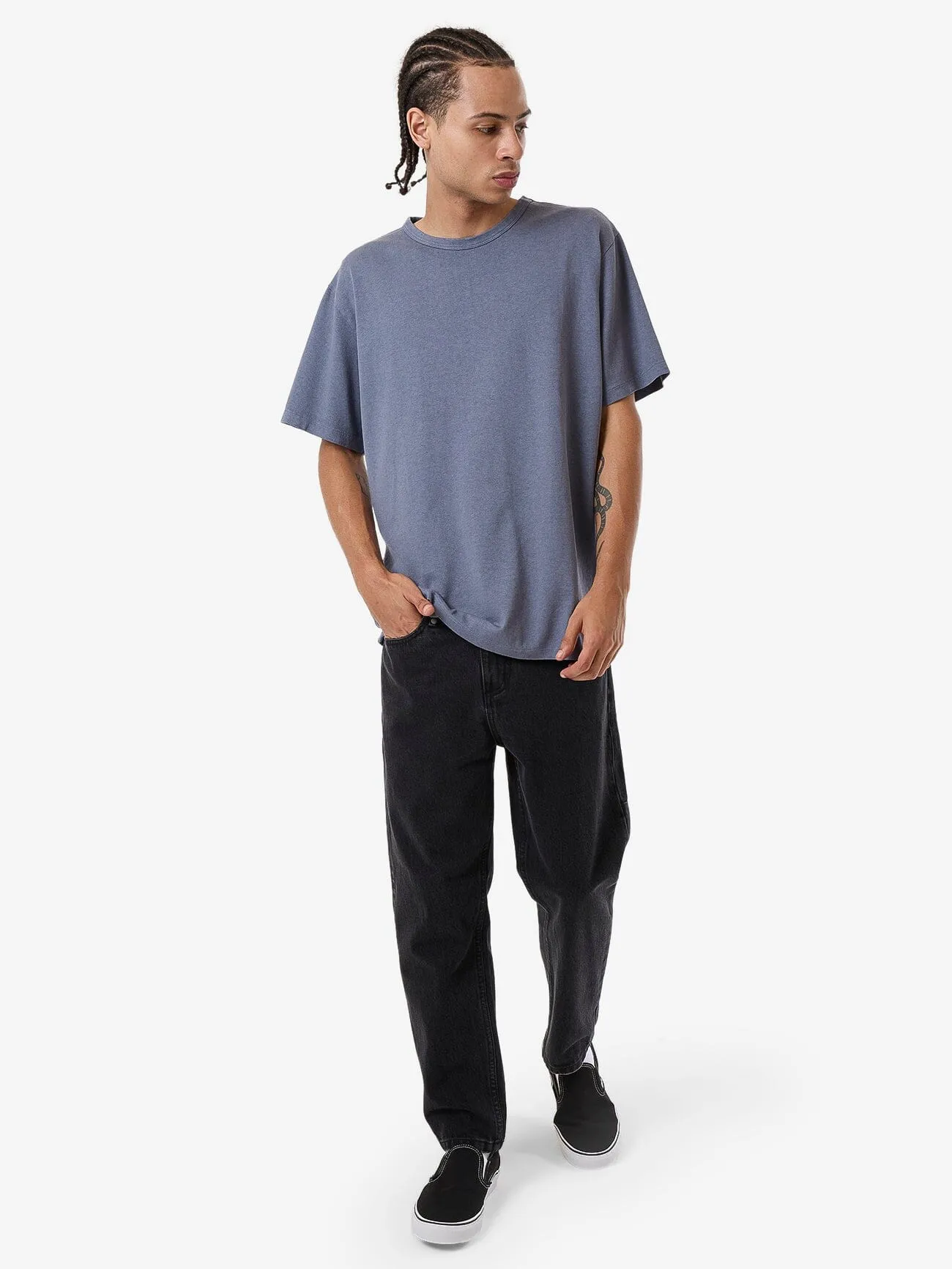 Hemp Thrills Embro Bind Merch Fit Tee - Folkstone Grey sold by Thrills product image thumbnail 5