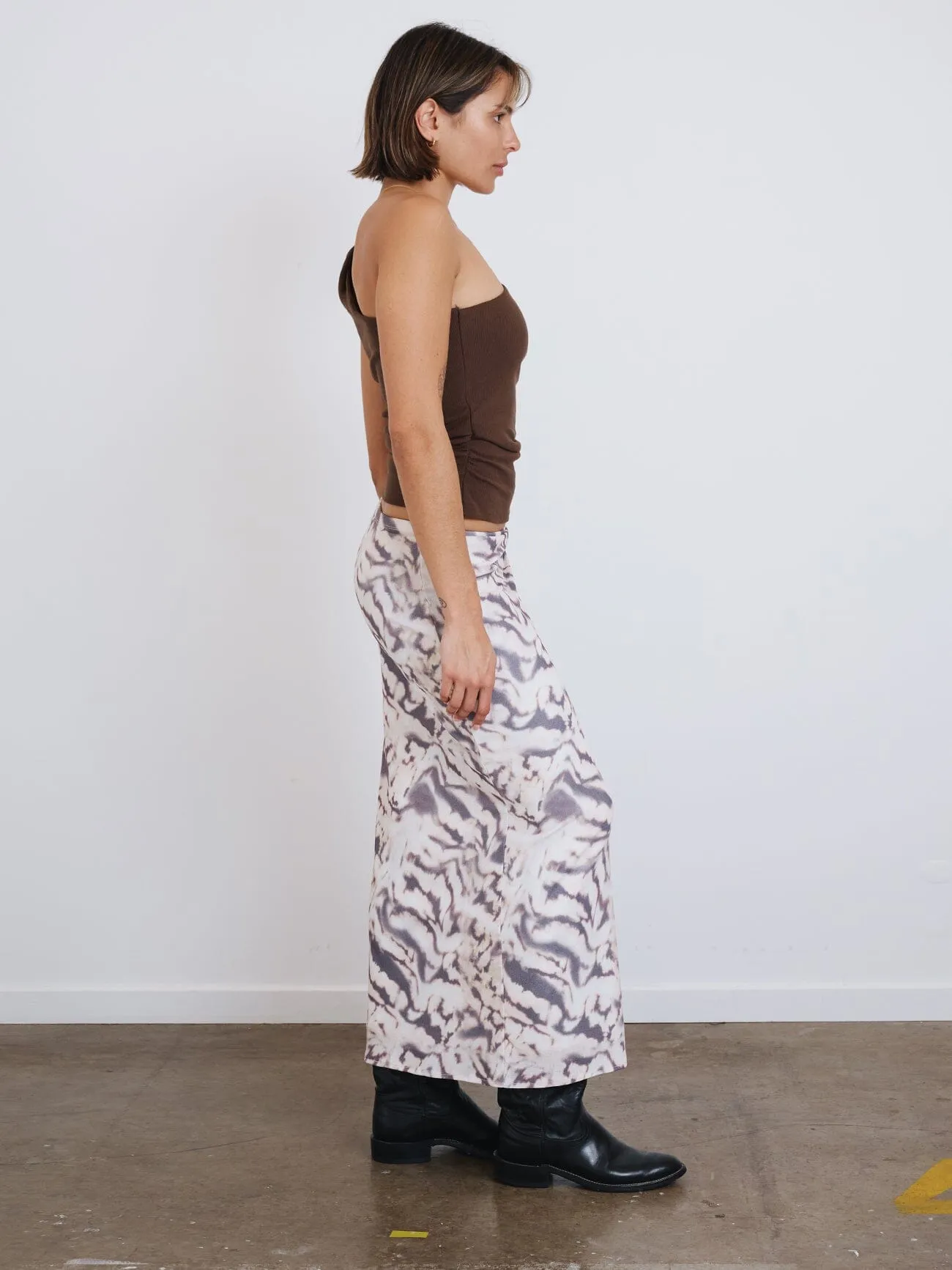 Brynn Rib One Shoulder Top - Dark Brindle sold by Thrills product image thumbnail 5