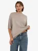 Anais Knit Oversize Tee - Oyster Grey sold by Thrills