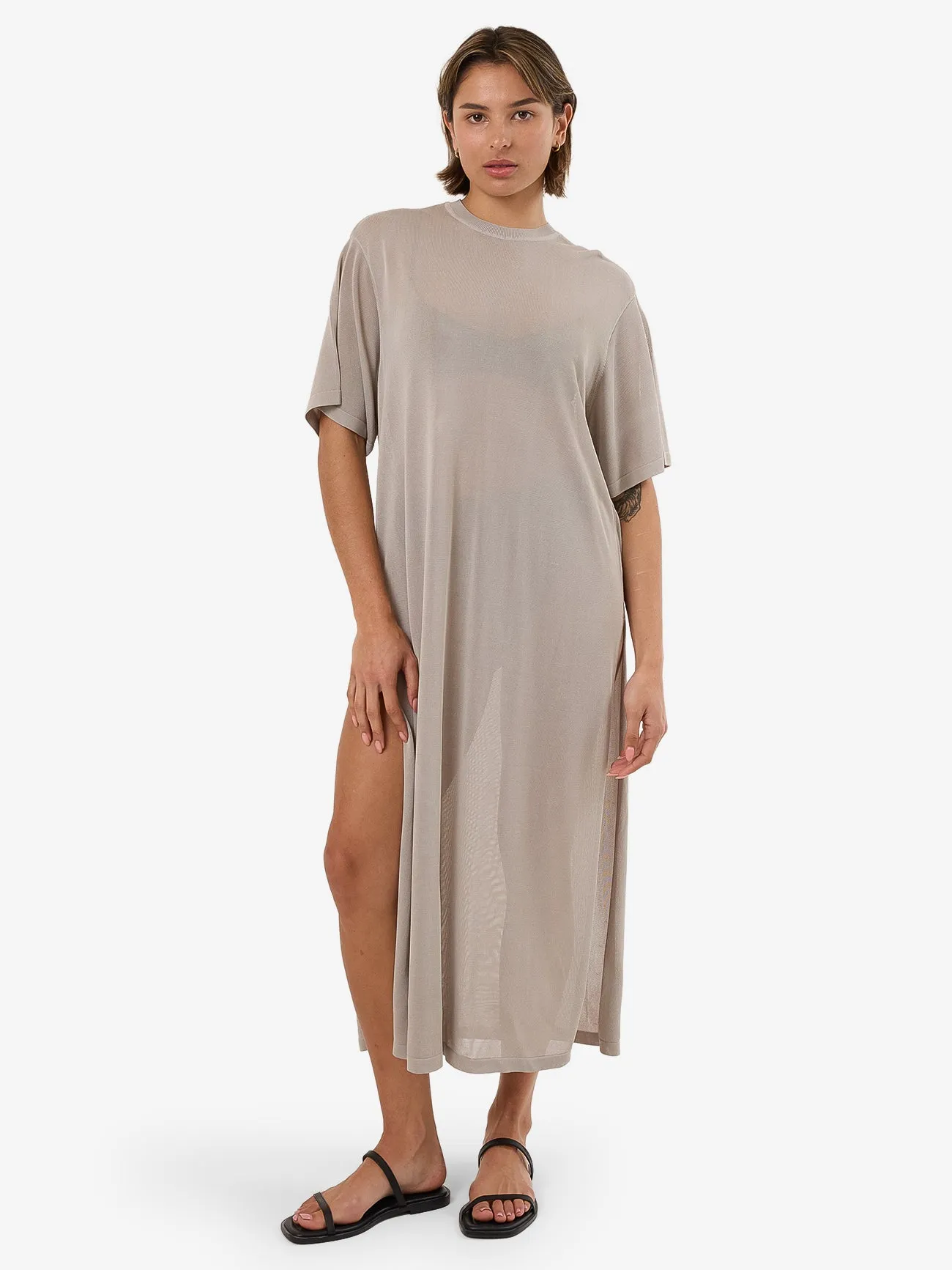 Anais Knit Dress - Oyster Grey sold by Thrills