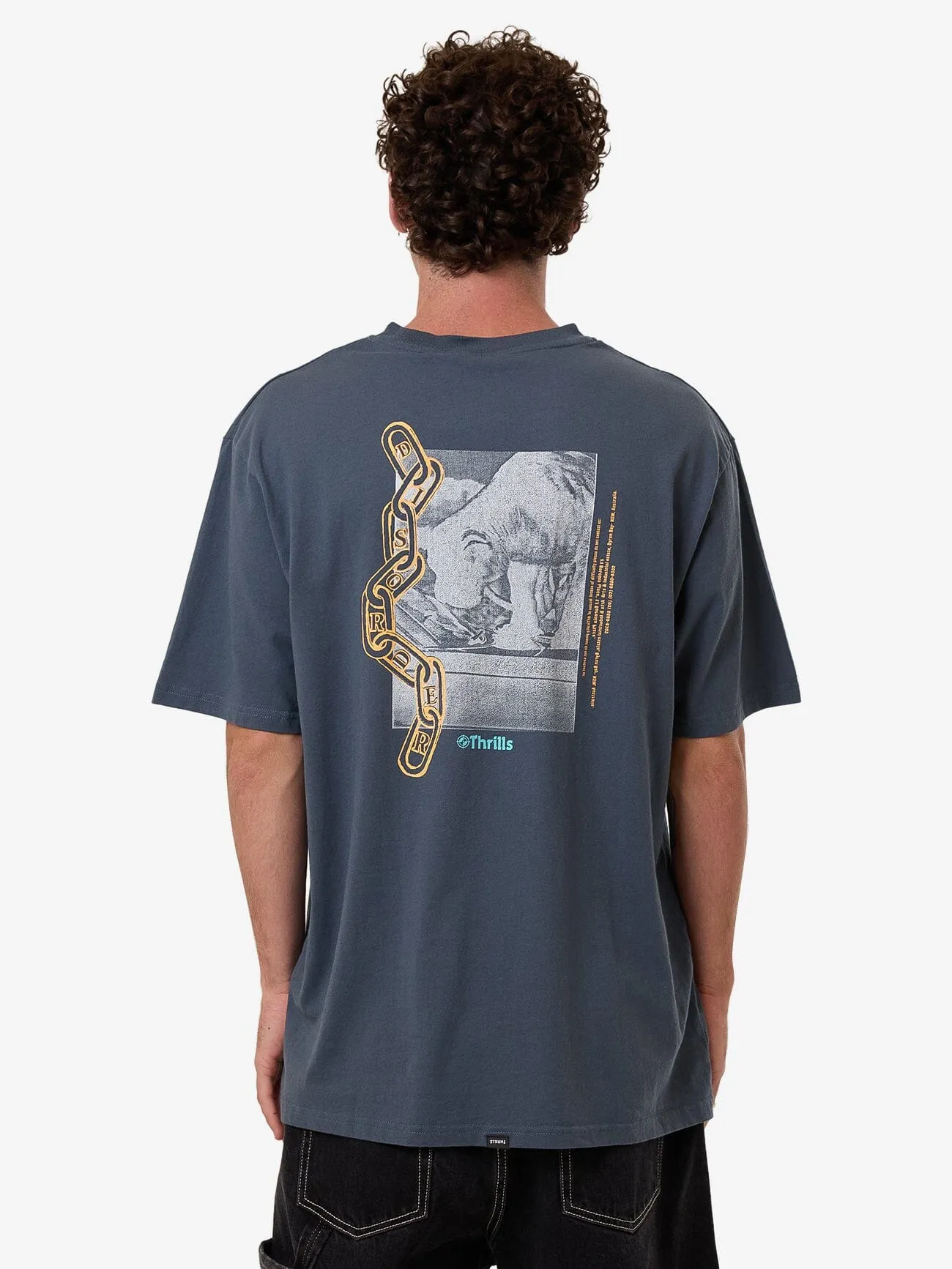 Chain Of Disorder Oversize Fit Tee - Light Petrol sold by Thrills product image thumbnail 2