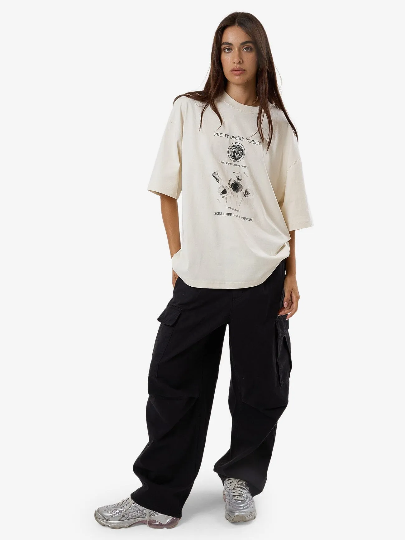 Deadly Posy Oversized Tee - Heritage White sold by Thrills product image thumbnail 5