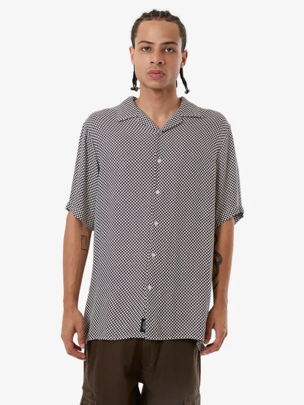 Aalto Bowling Shirt - Heritage White - Purple Pennant sold by Thrills