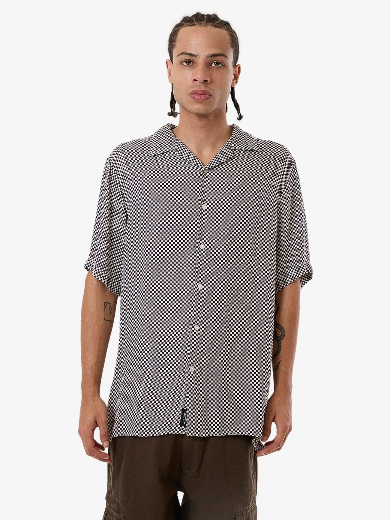 Aalto Bowling Shirt - Heritage White - Purple Pennant sold by Thrills