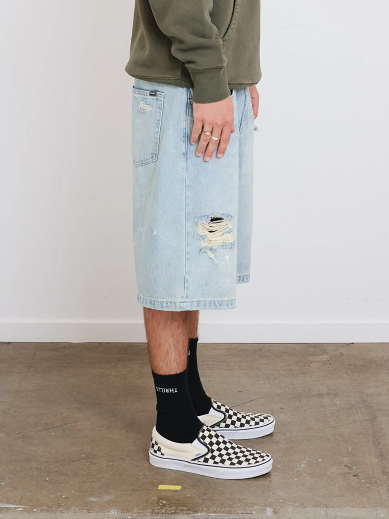 Big Slacker Denim Short - Dirty Ash Blue sold by Thrills product image thumbnail 5