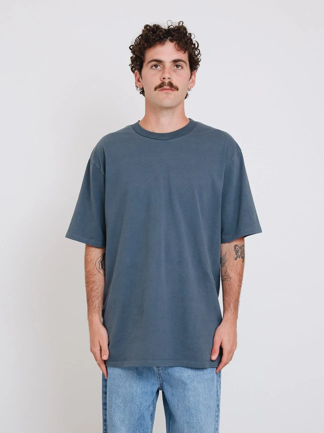 Thrills Military Oversize Fit Tee - Light Petrol sold by Thrills