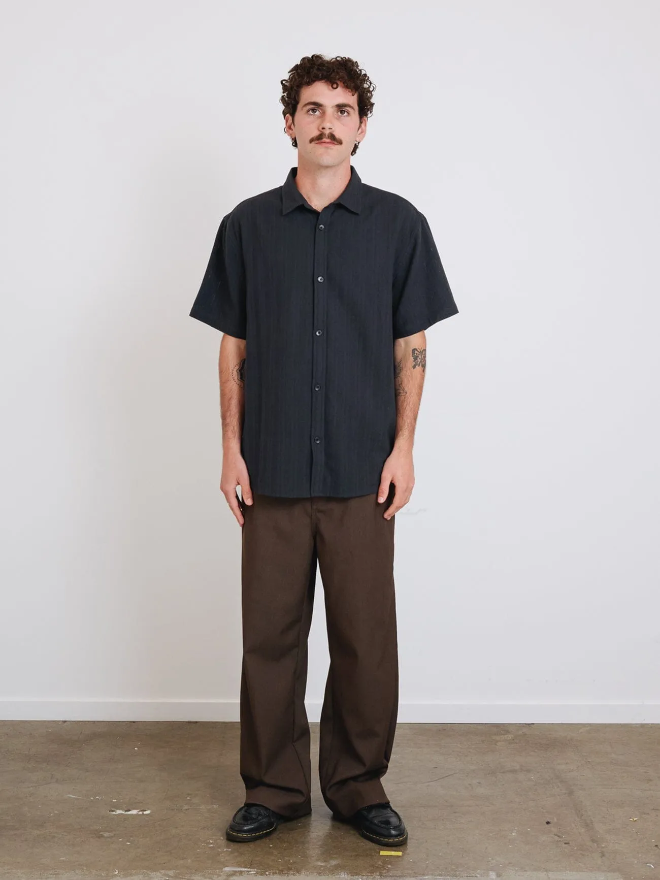Unhinged Short Sleeve Shirt - Washed Black sold by Thrills