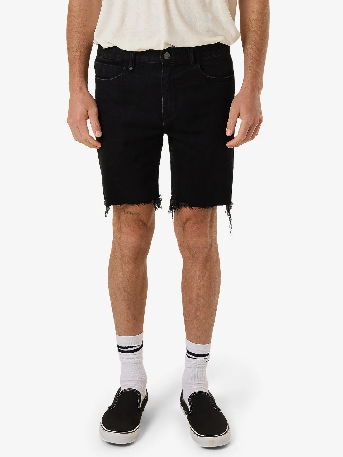 Bones Denim Short - Black Rinse sold by Thrills