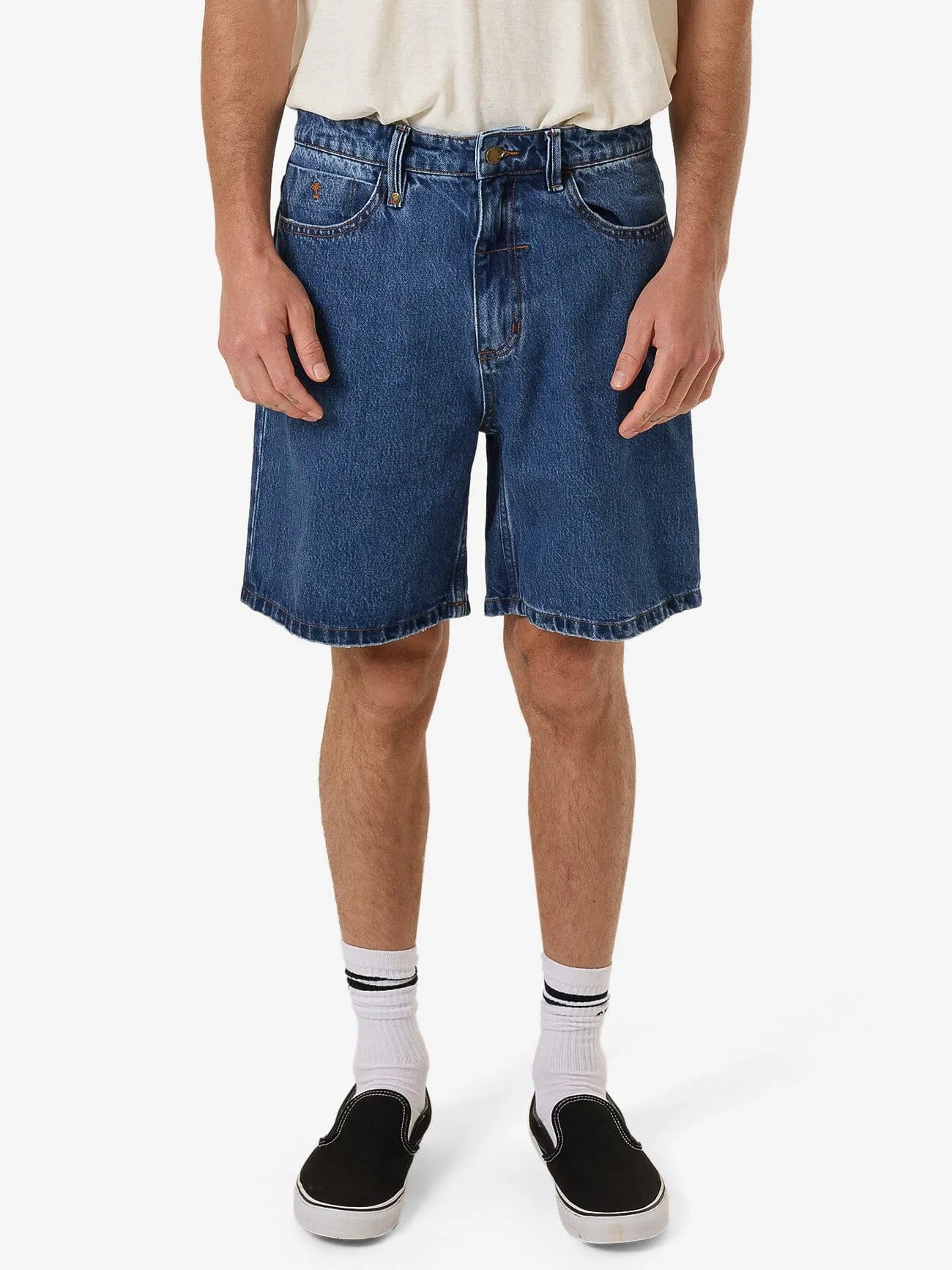 Slacker Denim Short - Double Rinsed Blues sold by Thrills