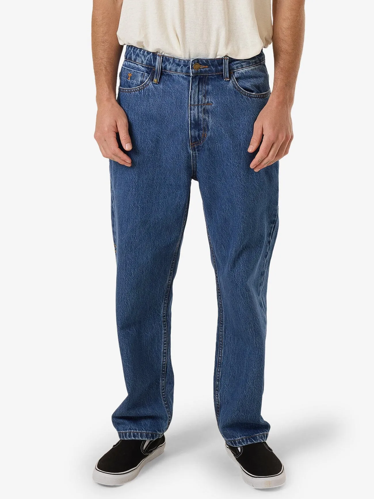 Slacker Relaxed Denim Jean - Double Rinsed Blues sold by Thrills