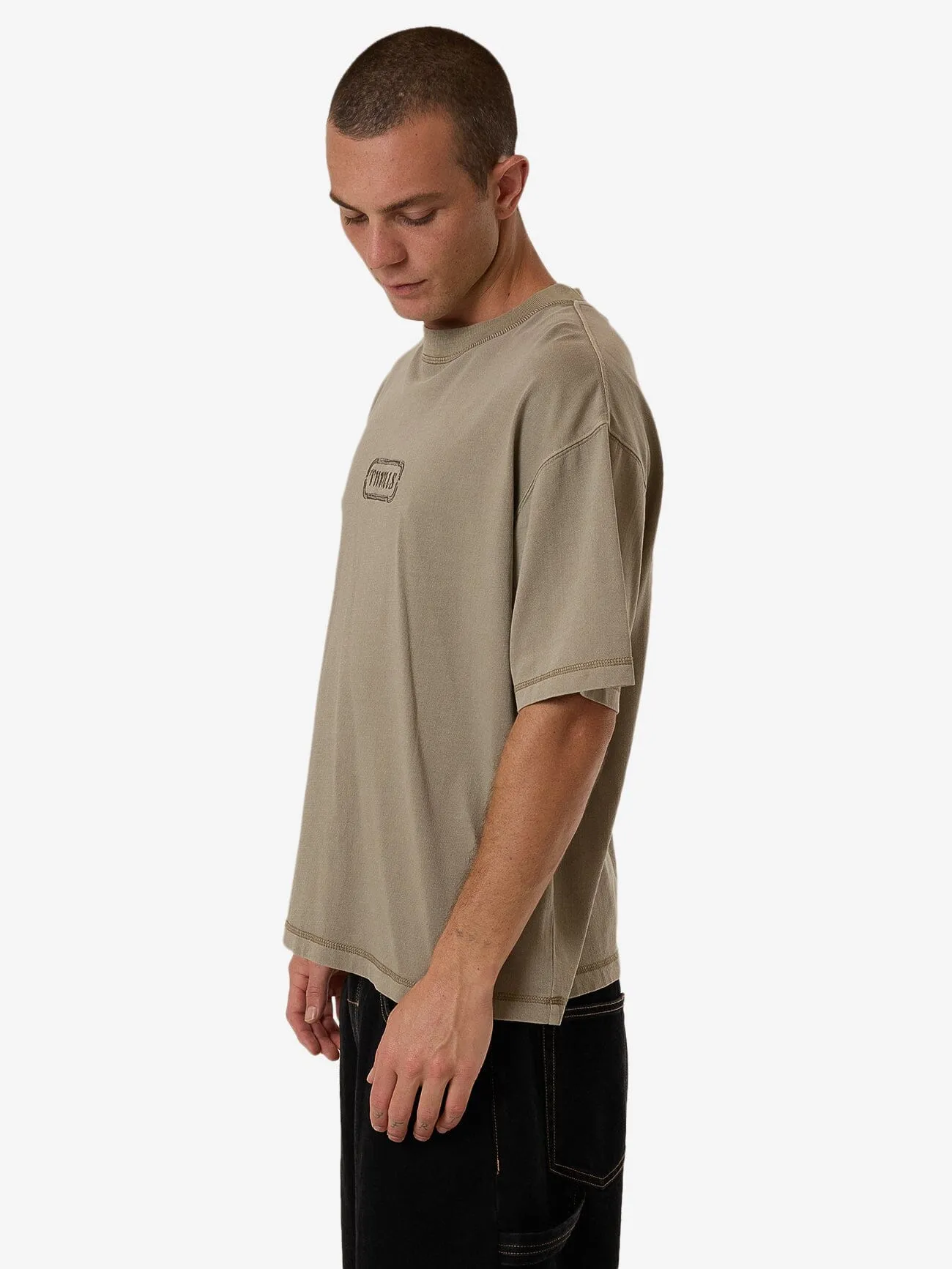 Lost In Paradise Embro Box Fit Oversize Short Tee - Aluminium sold by Thrills product image thumbnail 3