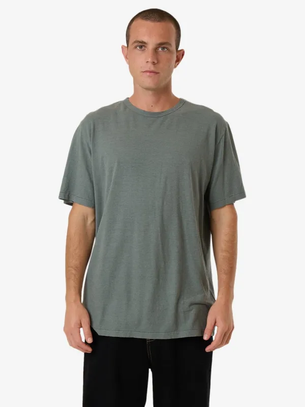 Hemp Thrills Embro Lightweight Contrast Stitch Merch Fit Tee - Dark Forest sold by Thrills