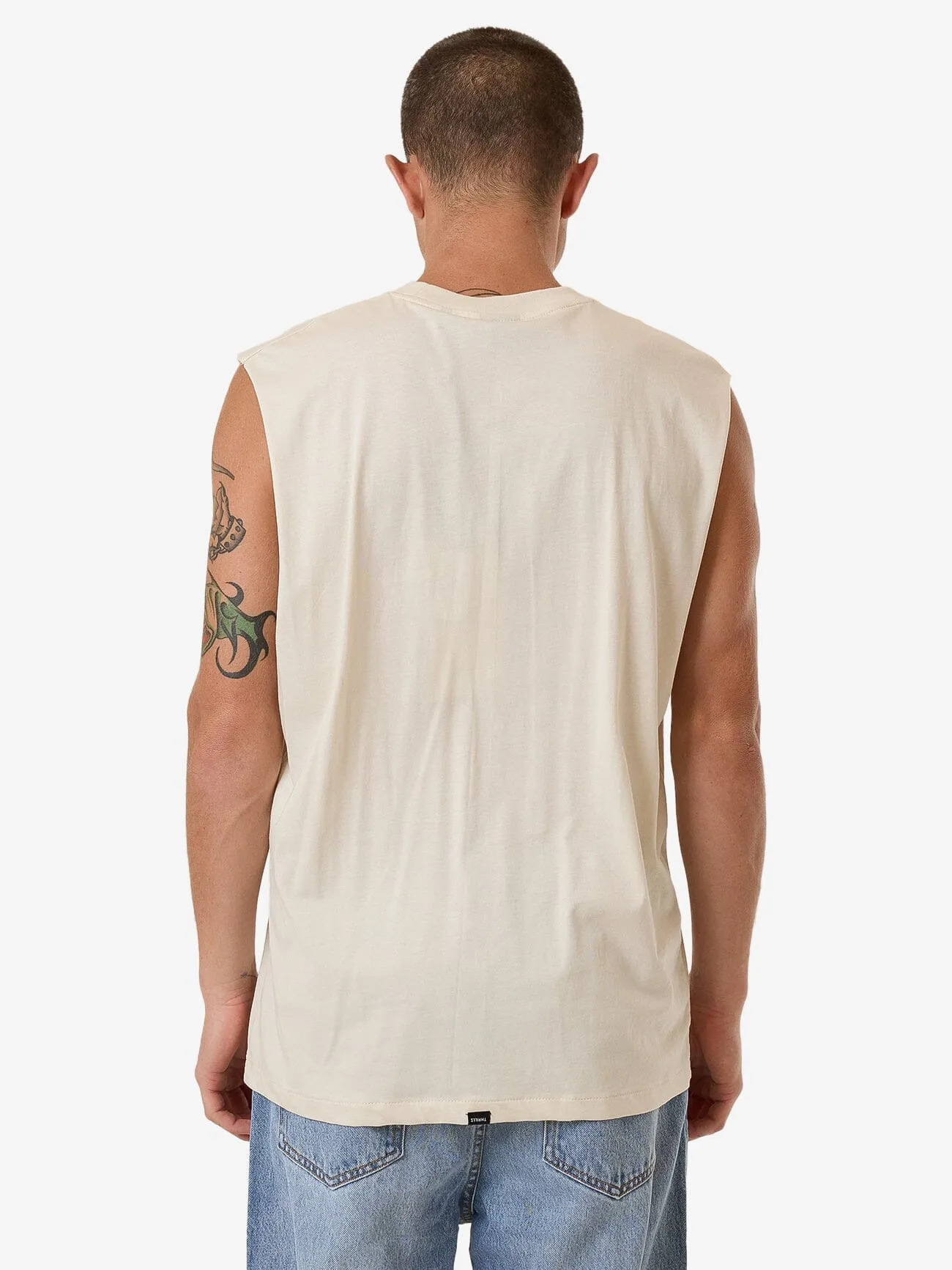 Minimal Thrills Merch Fit Muscle Tee - Heritage White sold by Thrills product image thumbnail 2