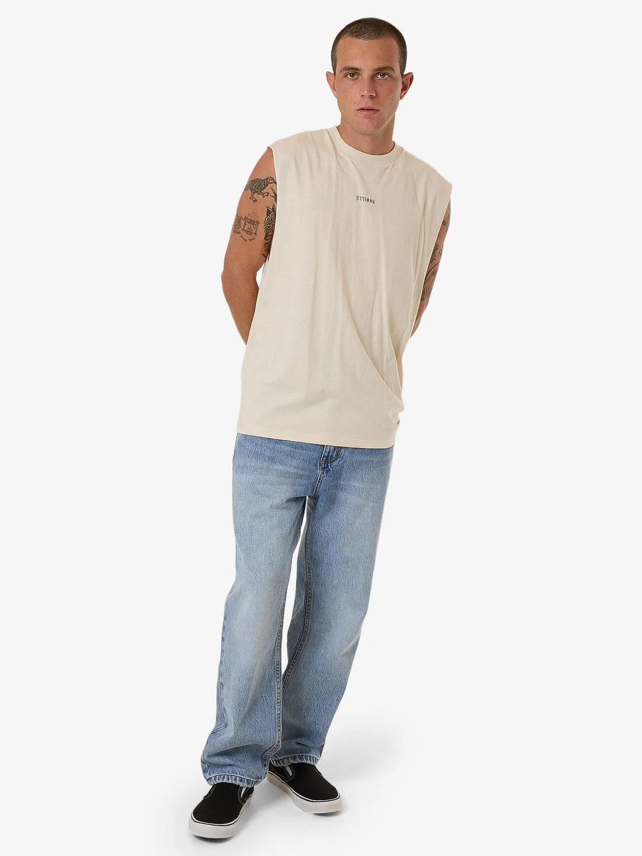 Minimal Thrills Merch Fit Muscle Tee - Heritage White sold by Thrills product image thumbnail 5