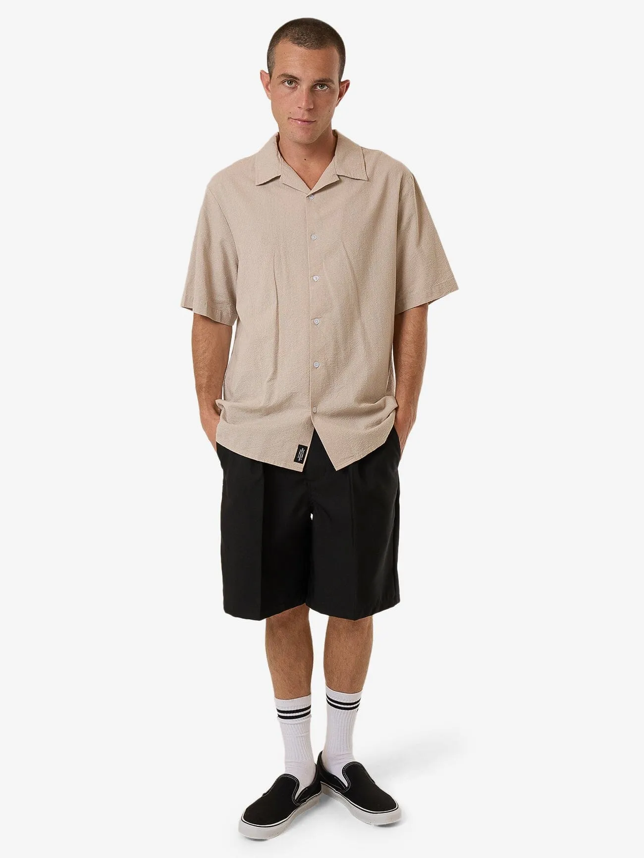 Minimal Thrills Stripe Bowling Shirt - Heritage White sold by Thrills product image thumbnail 5