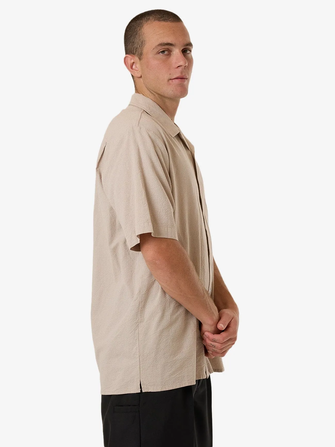 Minimal Thrills Stripe Bowling Shirt - Heritage White sold by Thrills product image thumbnail 4