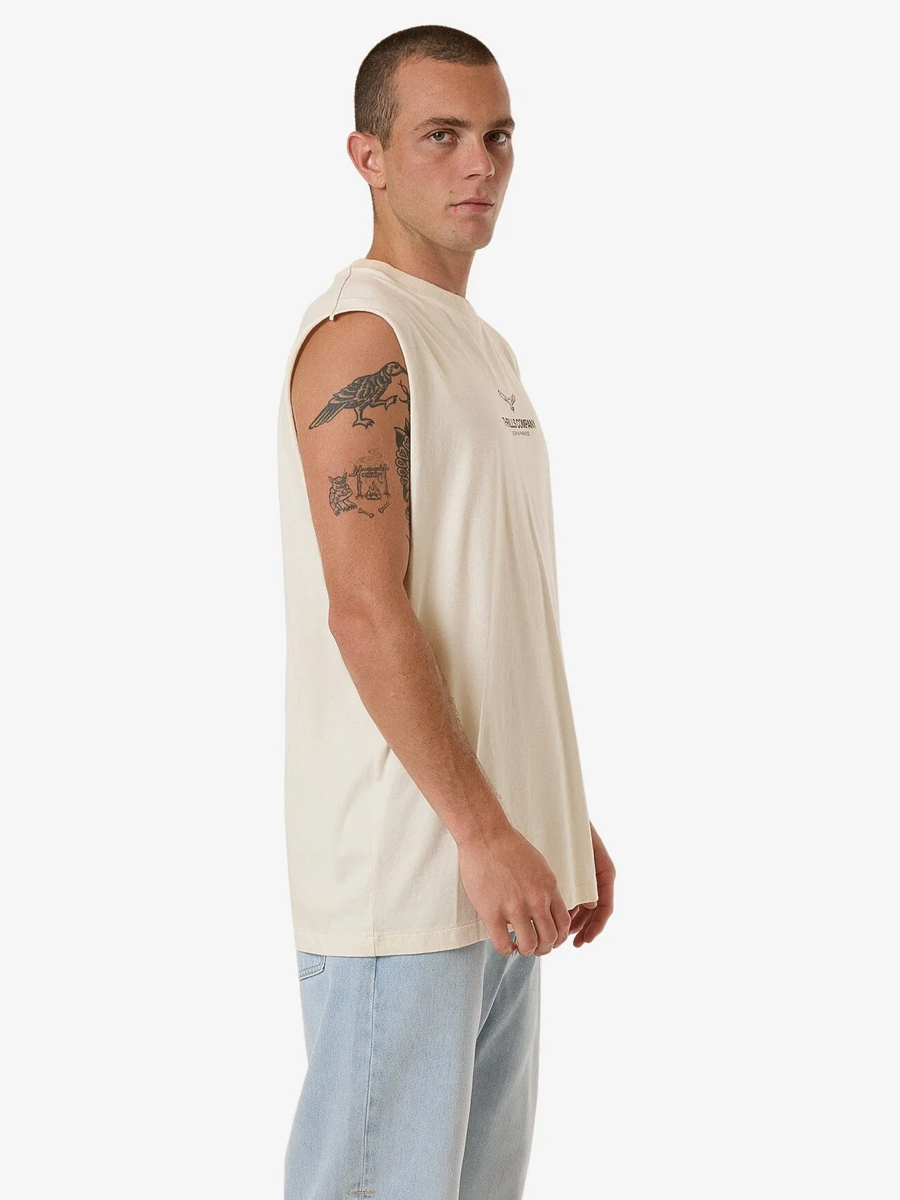 Emblem Merch Fit Muscle Tee - Unbleached sold by Thrills product image thumbnail 4
