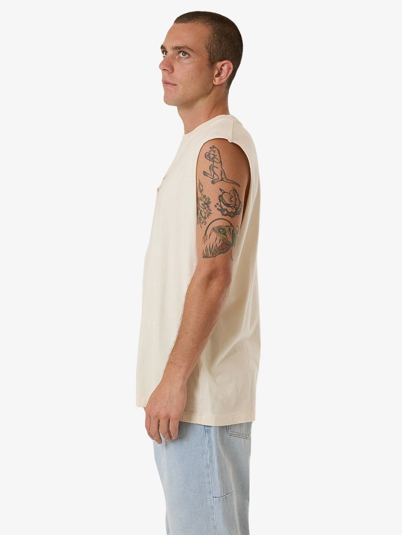 Emblem Merch Fit Muscle Tee - Unbleached sold by Thrills product image thumbnail 3