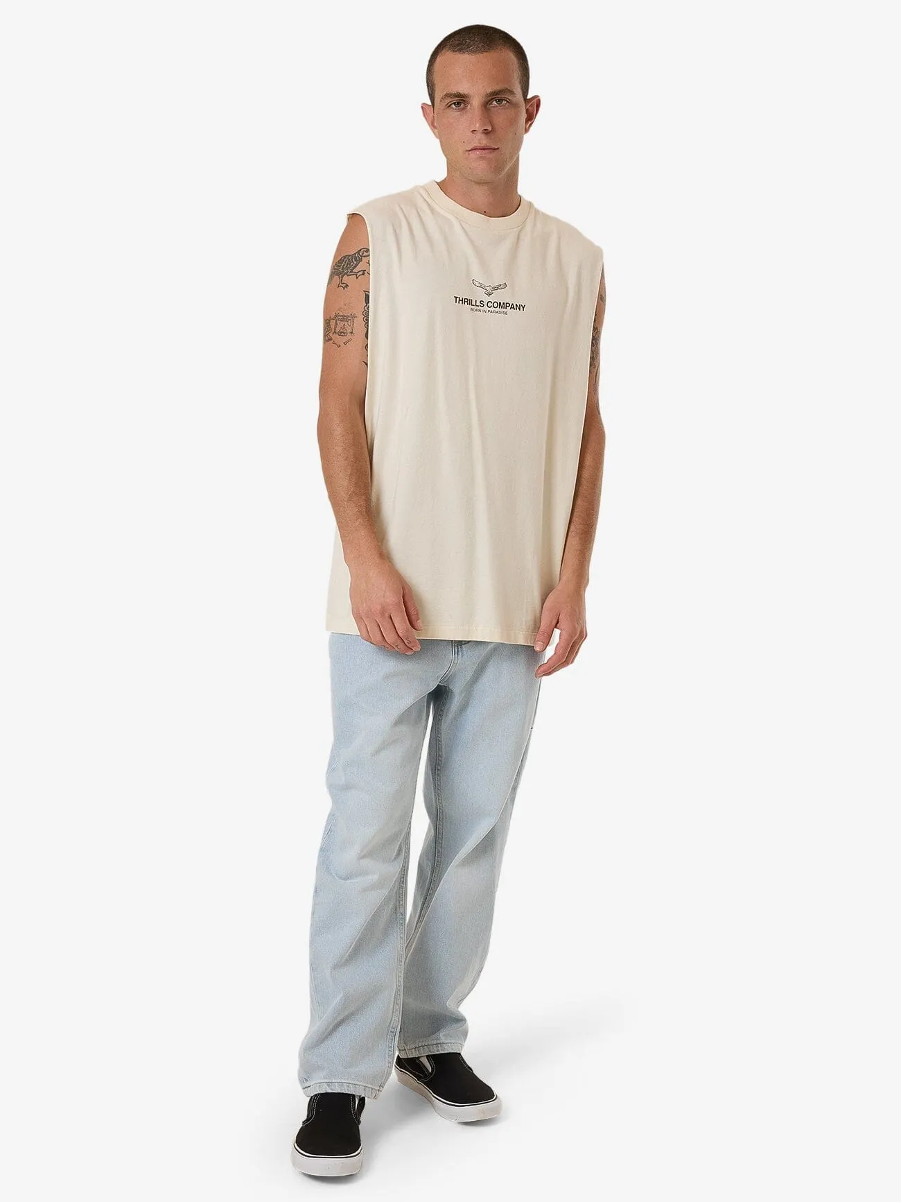Emblem Merch Fit Muscle Tee - Unbleached sold by Thrills product image thumbnail 5