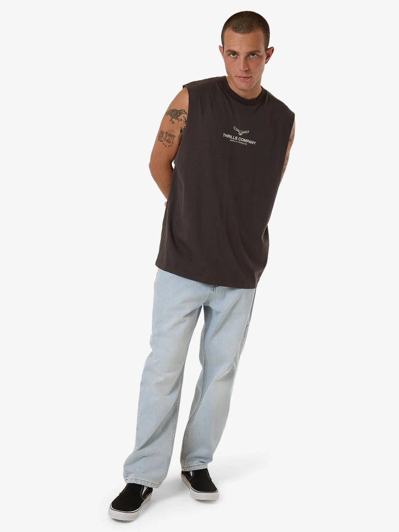 Emblem Merch Fit Muscle Tee - Merch Black sold by Thrills product image thumbnail 5