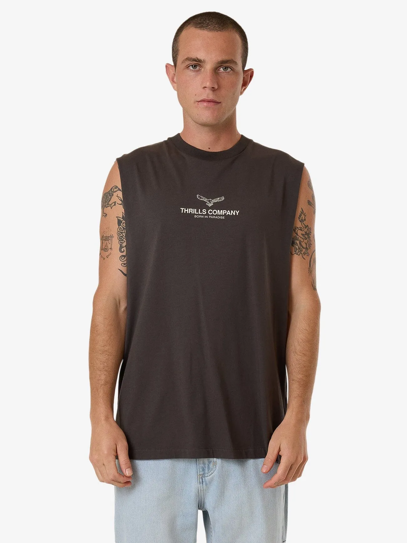 Emblem Merch Fit Muscle Tee - Merch Black sold by Thrills