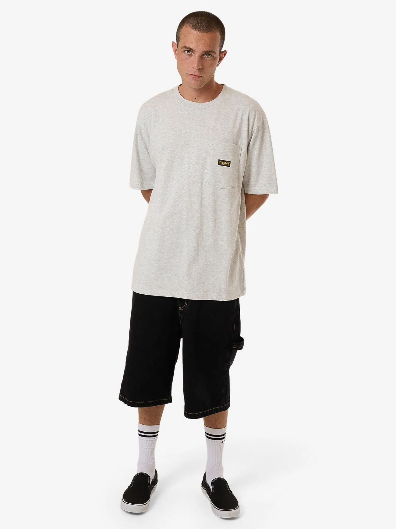Thrills Union Oversize Fit Pocket Tee - White Marle sold by Thrills product image thumbnail 5