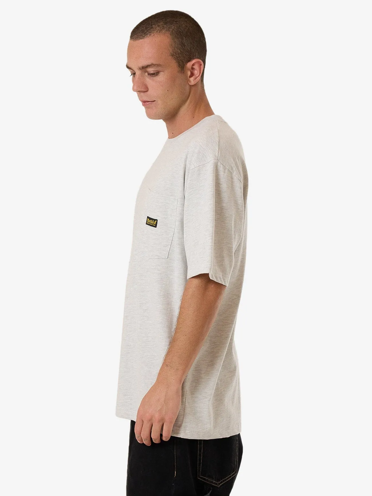 Thrills Union Oversize Fit Pocket Tee - White Marle sold by Thrills product image thumbnail 3