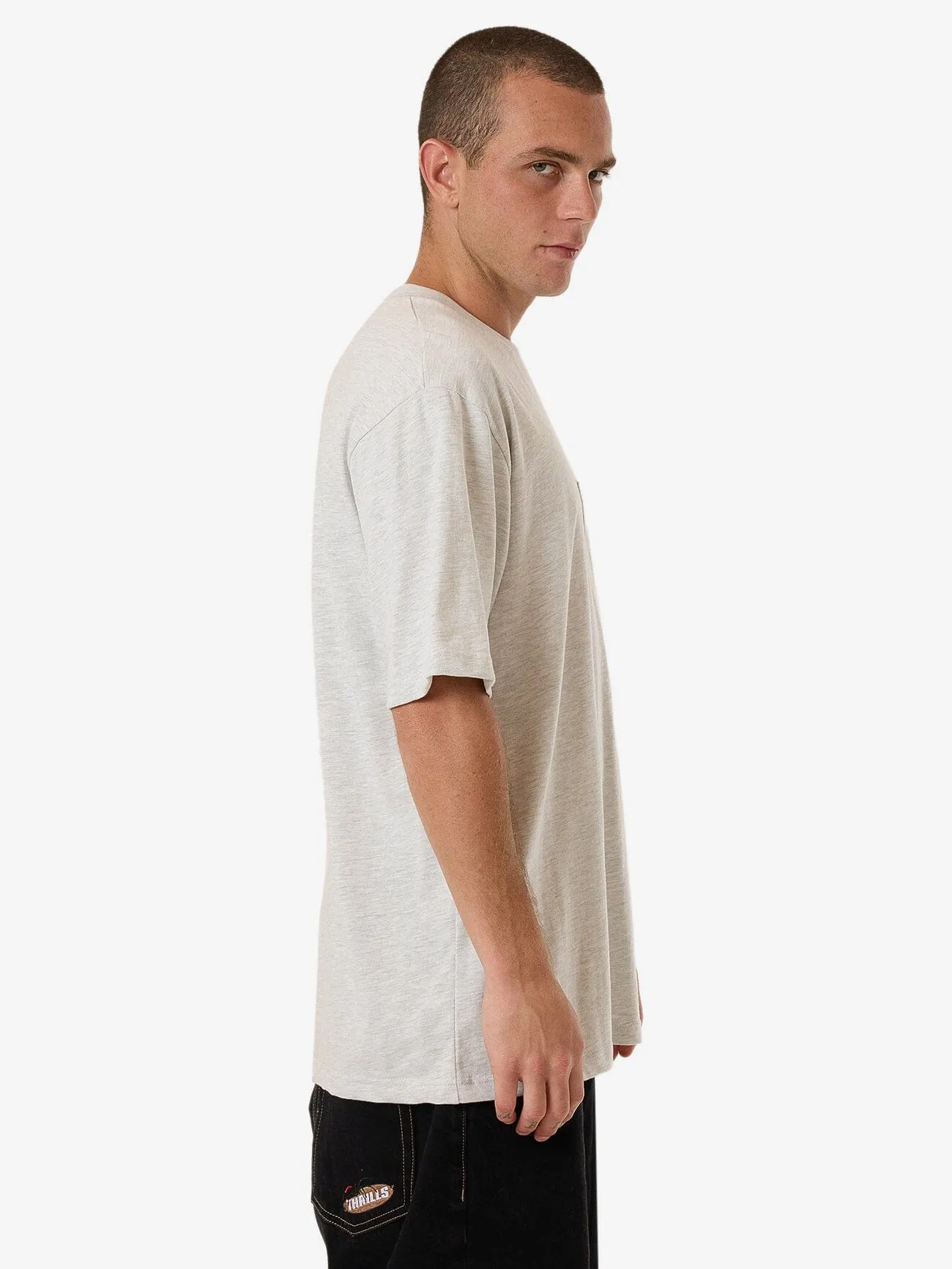 Thrills Union Oversize Fit Pocket Tee - White Marle sold by Thrills product image thumbnail 4