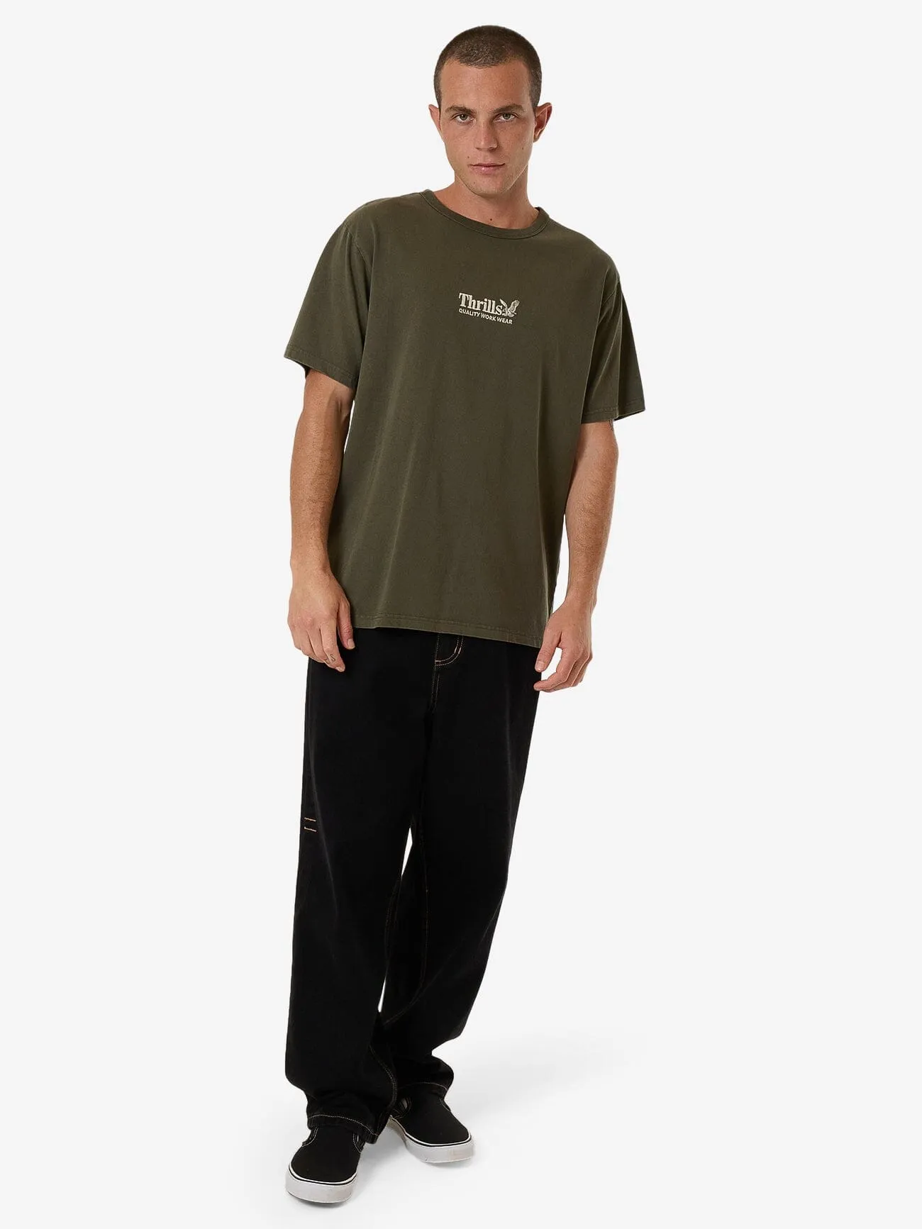 Thrills Workwear Embro Merch Fit Tee - Grape Leaf sold by Thrills product image thumbnail 5