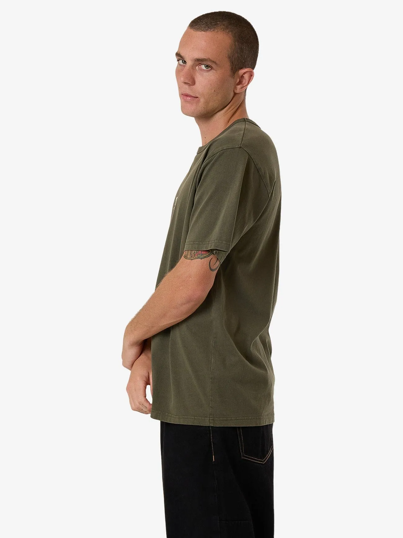 Thrills Workwear Embro Merch Fit Tee - Grape Leaf sold by Thrills product image thumbnail 3