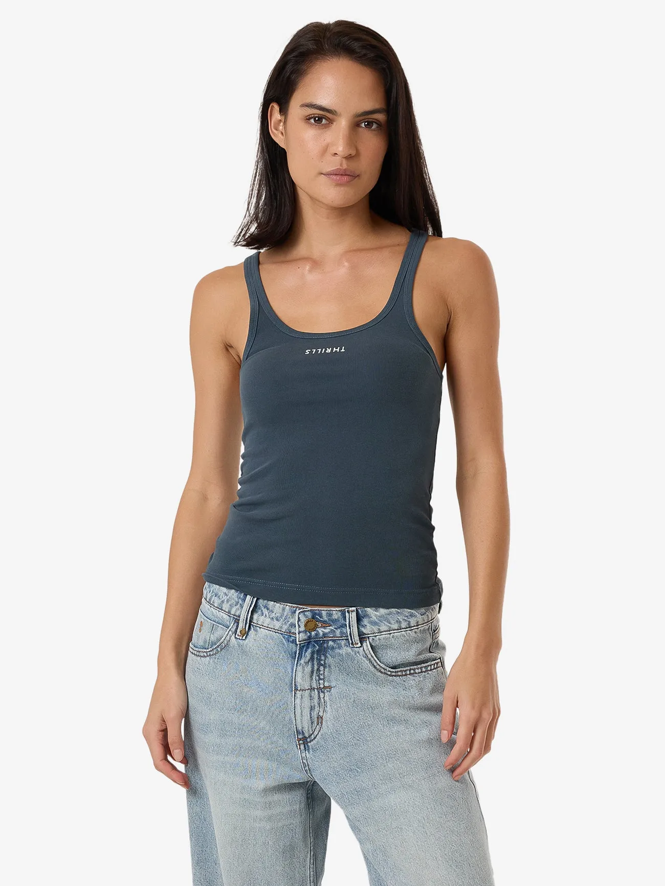Minimal Thrills Scoop Tank - Dark Slate sold by Thrills