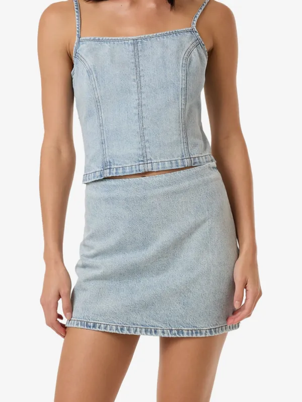 Anna Denim Skirt - Tainted Blue sold by Thrills