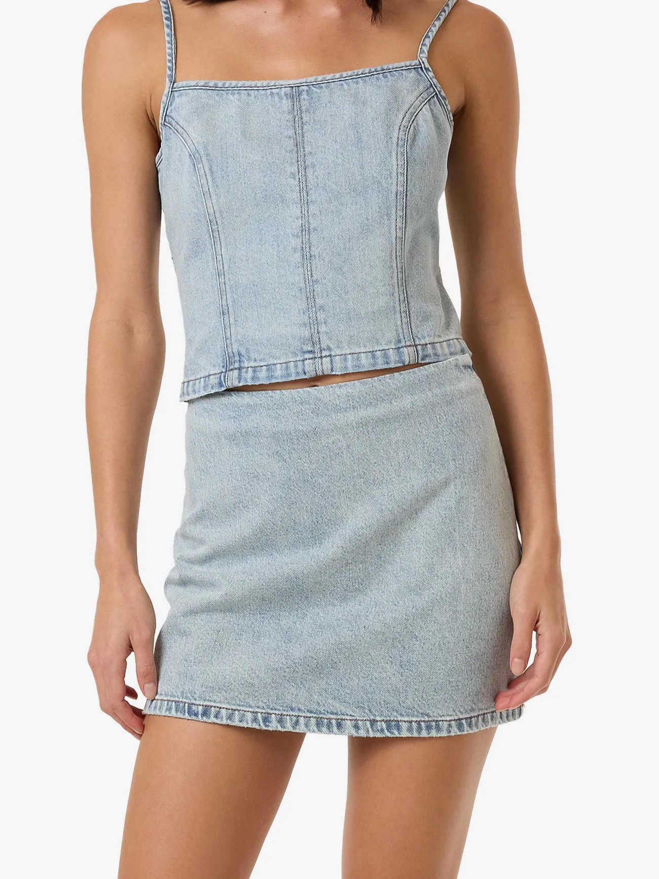 Anna Denim Skirt - Tainted Blue sold by Thrills