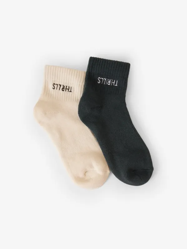 Minimal Thrills 2 Pack Sock - Heritage White - Dark Slate sold by Thrills