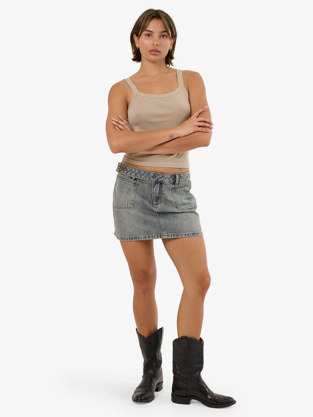 Wyatt Skirt - Worn Out Blue sold by Thrills product image thumbnail 5